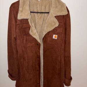 Carhartt Women's Tan Sherpa-Lined Utility Jacket